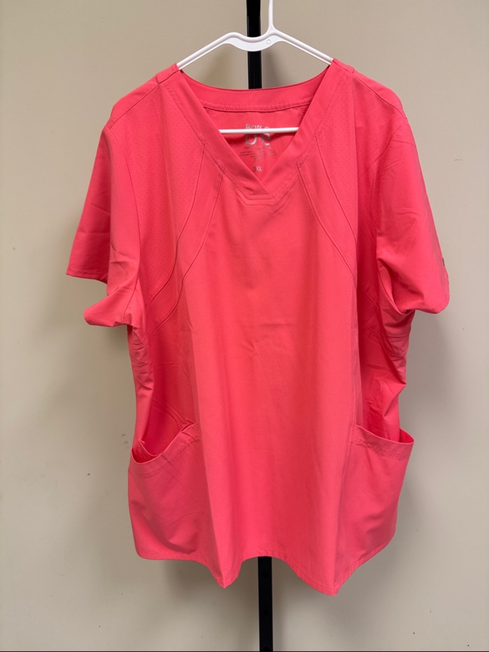 Barco One Women's V-Neck Short Sleeve Scrub Top in Coral